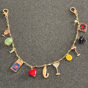 Gold Purse Charm with Colorful Charms